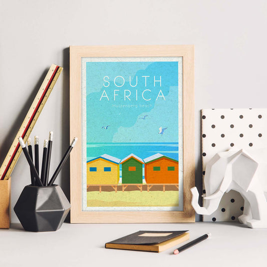 Lámina de Sudáfrica. Estilo vintage. Poster ciudad en colores. Anuncio Sudáfrica-Artwork-Nacnic-Nacnic Estudio SL