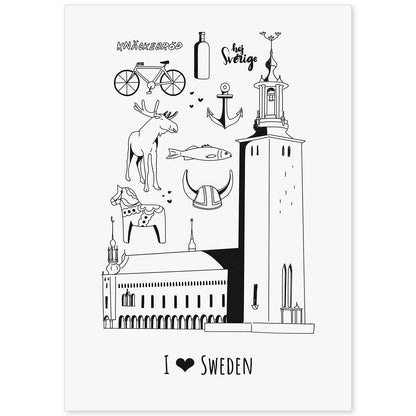 Lámina de Suecia. Pósters de países y ciudades del mundo. Imágenes de monumentos y viajes.-Artwork-Nacnic-A4-Sin marco-Nacnic Estudio SL