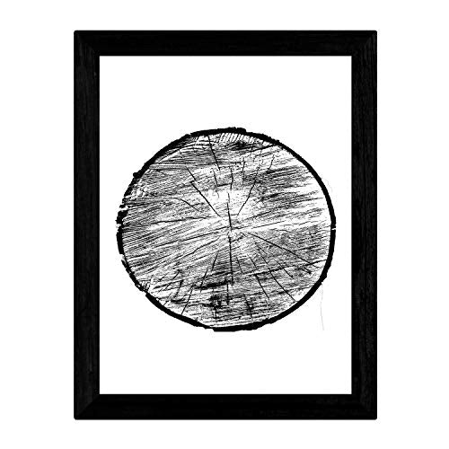 Lámina de Textura rebanada madera en , en blanco y negro .-Artwork-Nacnic-Nacnic Estudio SL