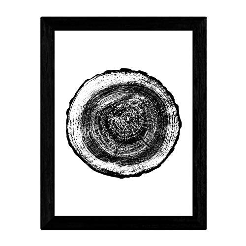 Lámina de Textura rodaja madera en , en blanco y negro .-Artwork-Nacnic-Nacnic Estudio SL