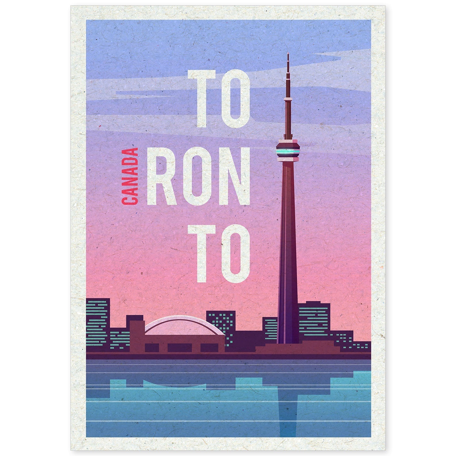 Lámina de Toronto. Estilo vintage. Poster ciudad en colores. Anuncio Canada-Artwork-Nacnic-A4-Sin marco-Nacnic Estudio SL