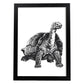 Lámina de Tortuga. Posters con animales en blanco y negro.-Artwork-Nacnic-A3-Marco Negro-Nacnic Estudio SL