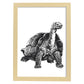 Lámina de Tortuga. Posters con animales en blanco y negro.-Artwork-Nacnic-A4-Marco Madera clara-Nacnic Estudio SL