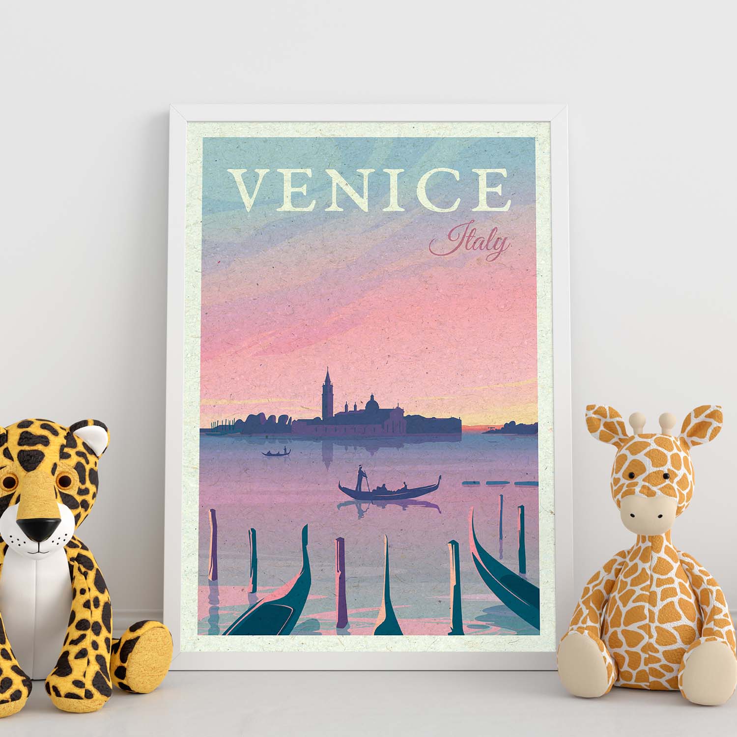 Lámina de Venecia. Estilo vintage. Poster ciudad en colores. Anuncio Italia-Artwork-Nacnic-Nacnic Estudio SL