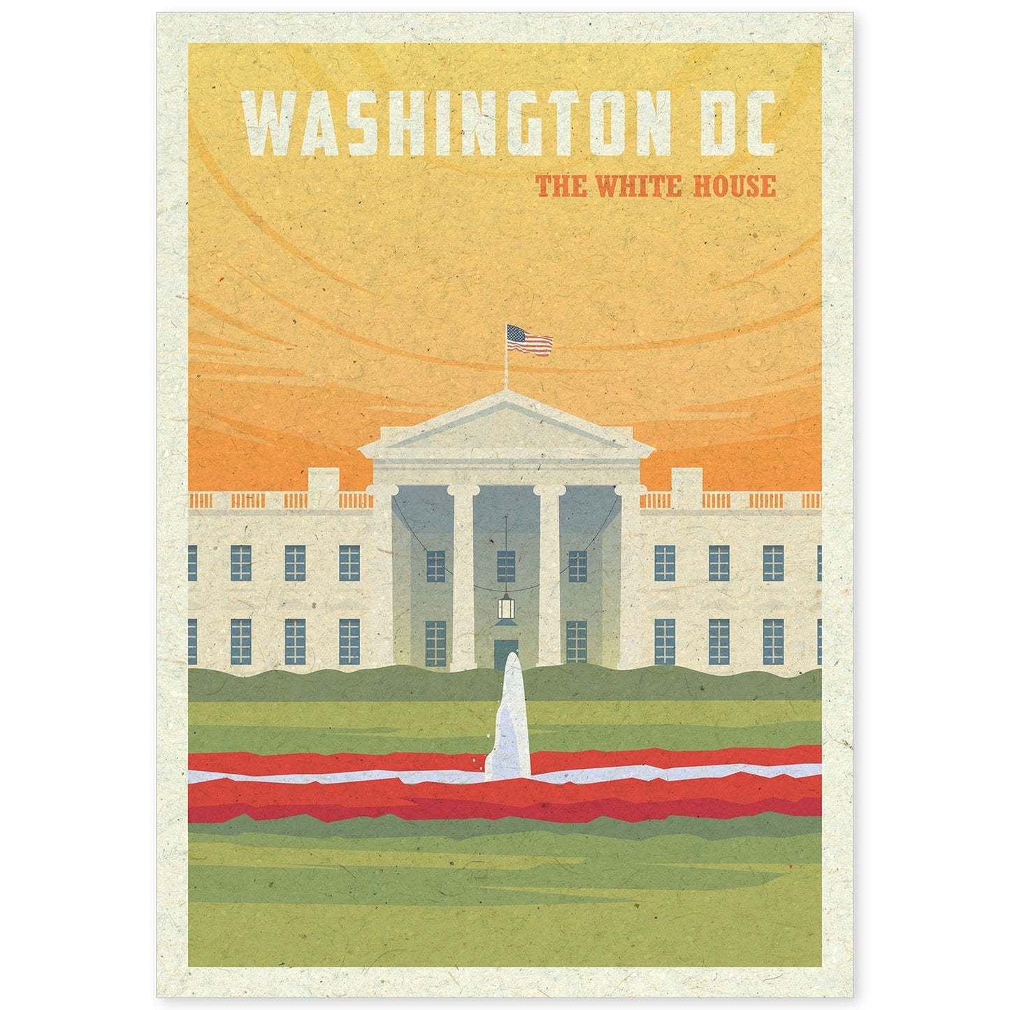 Lámina de Washington. Estilo vintage. Poster ciudad en colores. Anuncio Estados Unidos-Artwork-Nacnic-A4-Sin marco-Nacnic Estudio SL