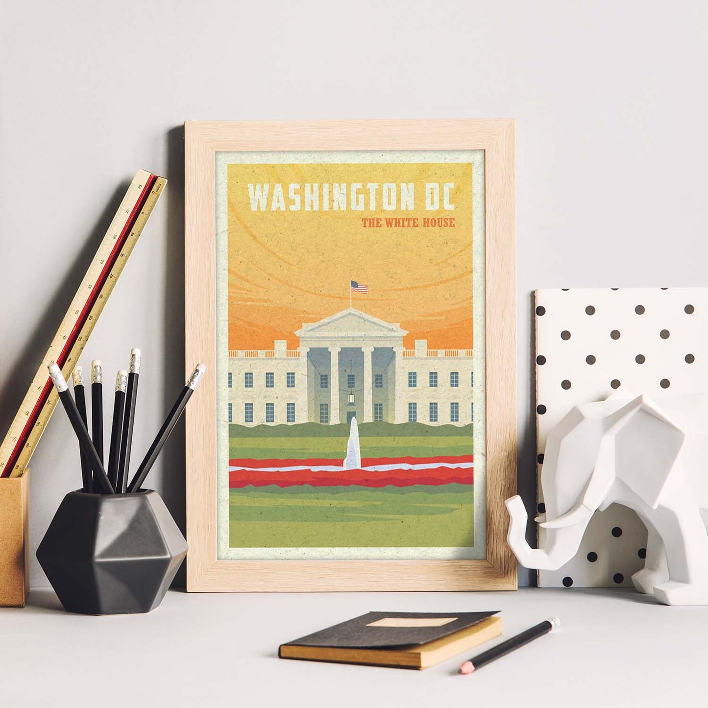Lámina de Washington. Estilo vintage. Poster ciudad en colores. Anuncio Estados Unidos-Artwork-Nacnic-Nacnic Estudio SL