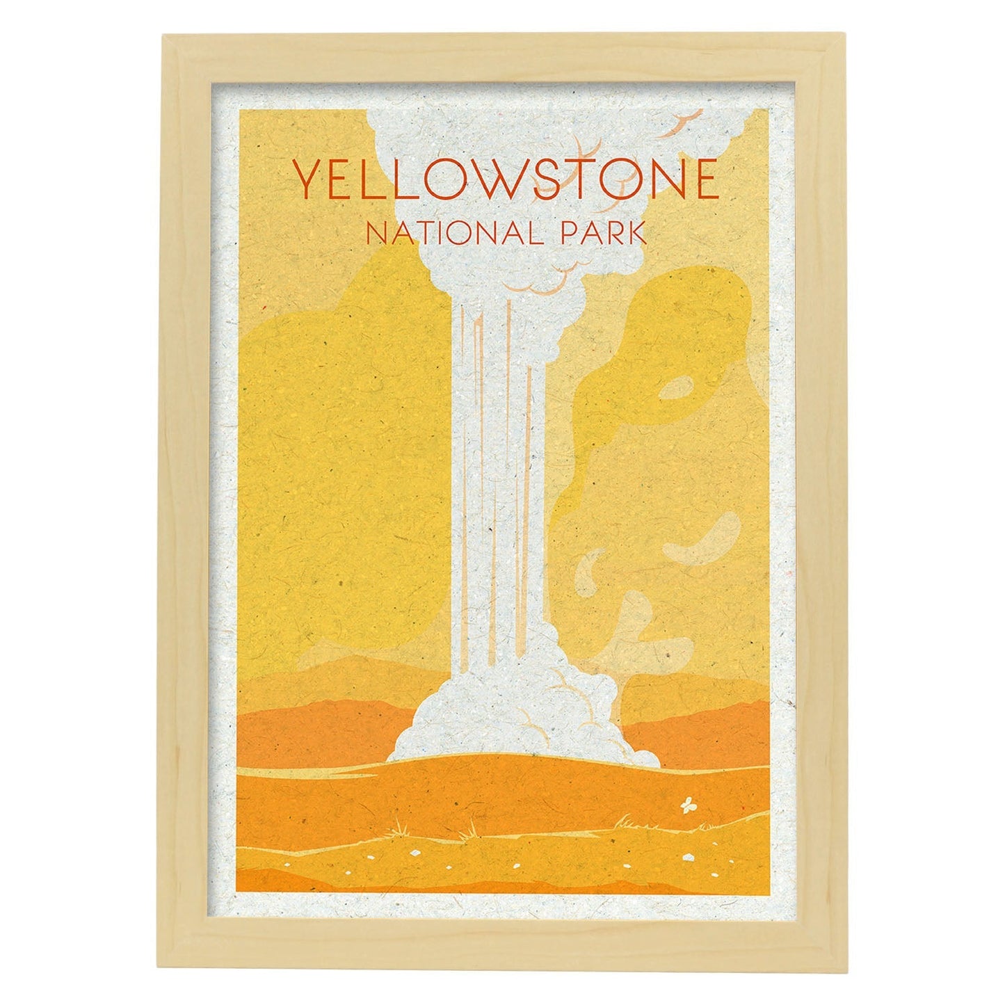 Lámina de Yellowstone. Estilo vintage. Poster ciudad en colores. Anuncio Estados Unidos-Artwork-Nacnic-A3-Marco Madera clara-Nacnic Estudio SL