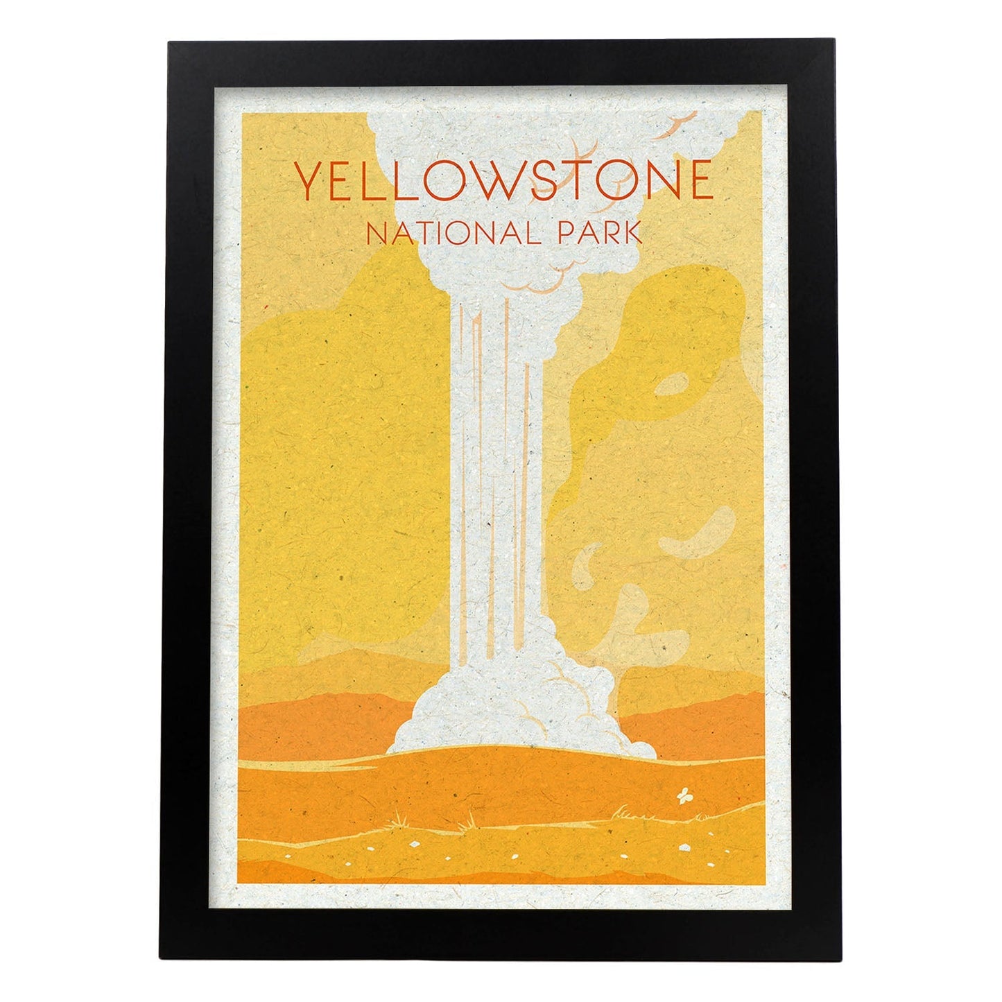 Lámina de Yellowstone. Estilo vintage. Poster ciudad en colores. Anuncio Estados Unidos-Artwork-Nacnic-A3-Marco Negro-Nacnic Estudio SL