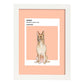 Lámina Dingo. Pósters con ilustraciones de razas de perro en tonos cálidos y pastel.-Artwork-Nacnic-A3-Marco Blanco-Nacnic Estudio SL
