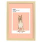 Lámina Dingo. Pósters con ilustraciones de razas de perro en tonos cálidos y pastel.-Artwork-Nacnic-A3-Marco Madera clara-Nacnic Estudio SL
