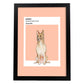 Lámina Dingo. Pósters con ilustraciones de razas de perro en tonos cálidos y pastel.-Artwork-Nacnic-A3-Marco Negro-Nacnic Estudio SL