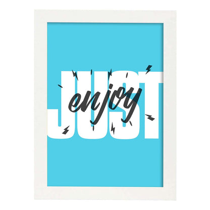 Lámina Disfruta. Pósters con diseño de rótulo y mensajes motivacionales para el día a día.-Artwork-Nacnic-A4-Marco Blanco-Nacnic Estudio SL