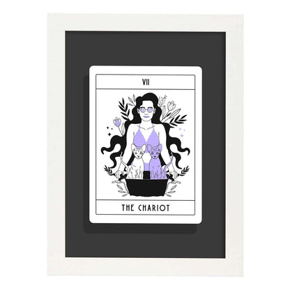 Lámina El carro. Pósters con originales ilustraciones de las cartas Tarot.-Artwork-Nacnic-A4-Marco Blanco-Nacnic Estudio SL