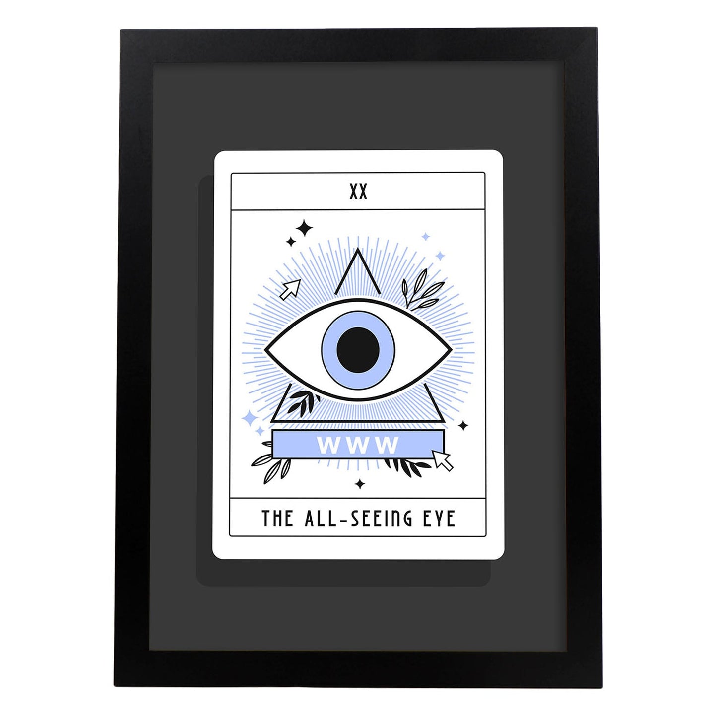 Lámina El ojo que todo lo ve. Pósters con originales ilustraciones de las cartas Tarot.-Artwork-Nacnic-A3-Marco Negro-Nacnic Estudio SL