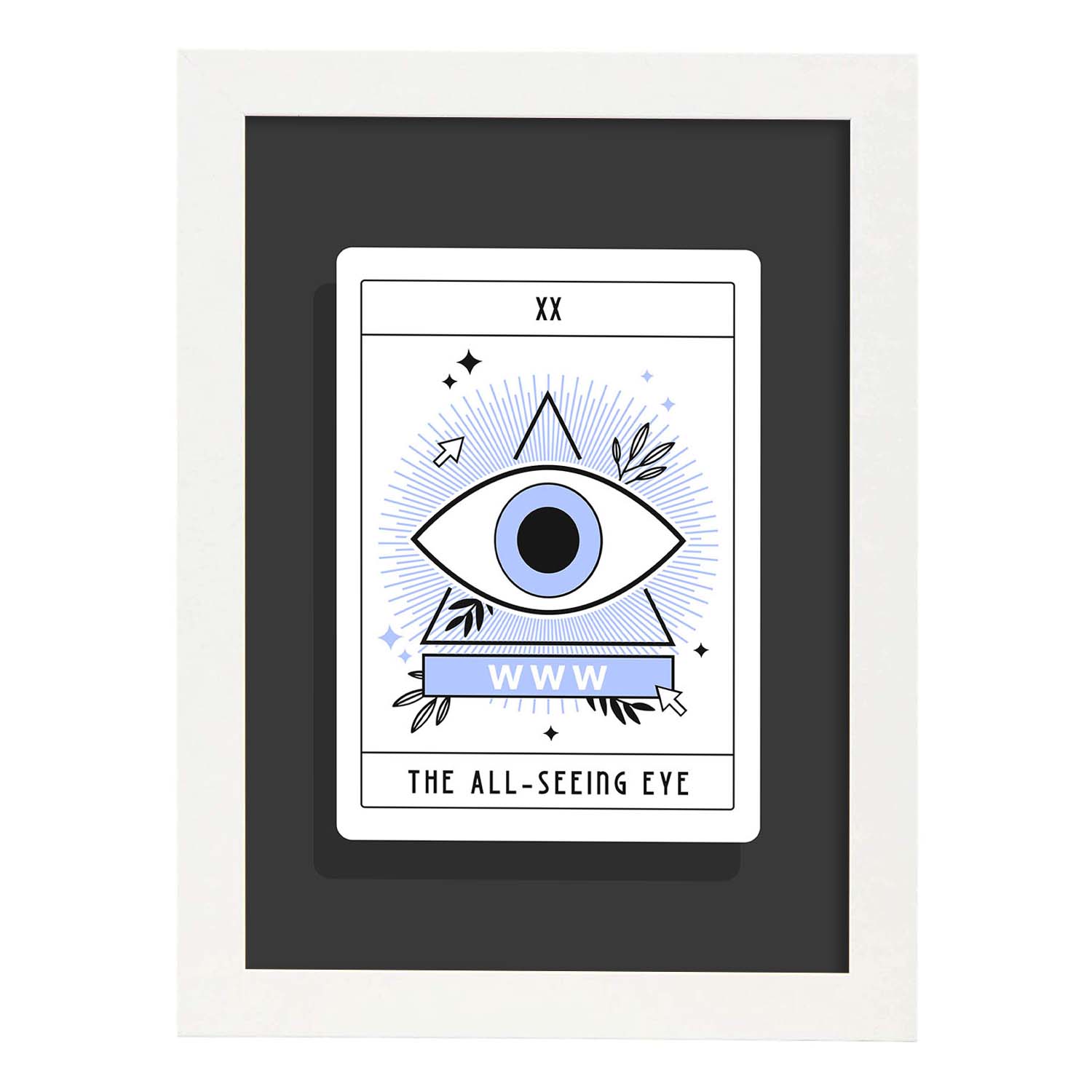 Lámina El ojo que todo lo ve. Pósters con originales ilustraciones de las cartas Tarot.-Artwork-Nacnic-A4-Marco Blanco-Nacnic Estudio SL