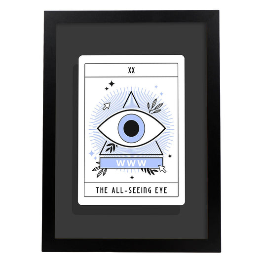 Lámina El ojo que todo lo ve. Pósters con originales ilustraciones de las cartas Tarot.-Artwork-Nacnic-A4-Marco Negro-Nacnic Estudio SL