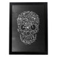 Lámina en blanco y negro calavera La vida en bici en Poster con fondo negro estilo pizarra. Papel 250 gr y tintas de alta calidad.-Artwork-Nacnic-A3-Marco Negro-Nacnic Estudio SL
