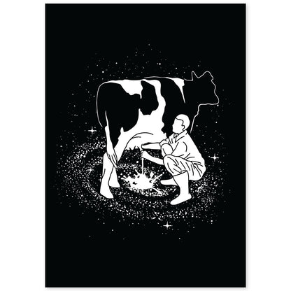 Lámina en blanco y negro de La via lactea en Poster fondo negro. Papel 250 gr y tintas de alta calidad.-Artwork-Nacnic-A4-Sin marco-Nacnic Estudio SL