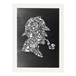 Lámina en blanco y negro Sherlock Holmes en Poster con fondo negro estilo pizarra. Papel 250 gr-Artwork-Nacnic-A3-Marco Blanco-Nacnic Estudio SL