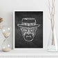 Lámina en blanco y negro The breaking bad iconos en Poster con fondo negro estilo pizarra. Papel 250 gr y tintas de alta calidad.-Artwork-Nacnic-Nacnic Estudio SL