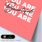 Lámina Eres bella. Pósters con mensajes positivos sobre el amor propio.-Artwork-Nacnic-Nacnic Estudio SL