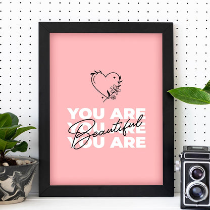 Lámina Eres bella. Pósters con mensajes positivos sobre el amor propio.-Artwork-Nacnic-A4-Sin marco-Nacnic Estudio SL