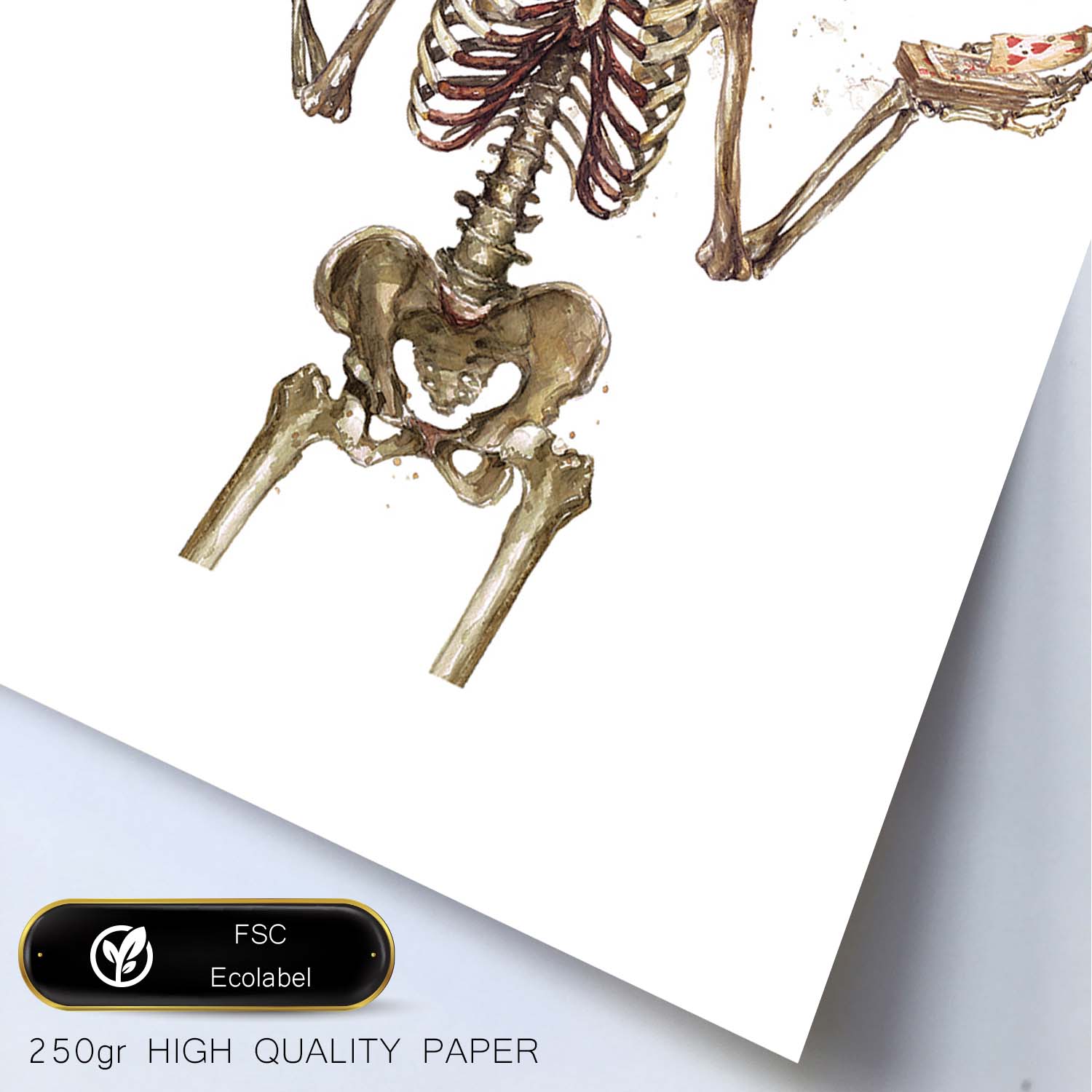 Lámina Esqueleto adinerado. Posters con imágenes de Calaveras.-Artwork-Nacnic-Nacnic Estudio SL