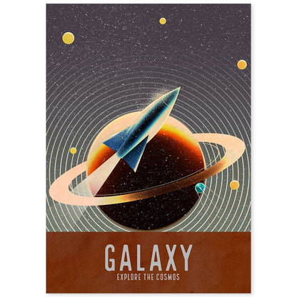 Lámina Galaxia. Pósters con detalladas ilustraciones del espacio. Coloridas imágenes de satélites, estrellas y planetas.-Artwork-Nacnic-A4-Sin marco-Nacnic Estudio SL