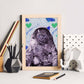 Lámina Gato Funky. Pósters con collages de Pop Art. Fondos con coloridos patrones funky. Decoración de interiores. Tamaño A4.-Nacnic-Nacnic Estudio SL