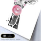 Lámina Girafa infantil con chicle poster animeles infantiles-Artwork-Nacnic-Nacnic Estudio SL