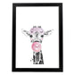 Lámina Girafa infantil con chicle poster animeles infantiles-Artwork-Nacnic-A4-Marco Negro-Nacnic Estudio SL