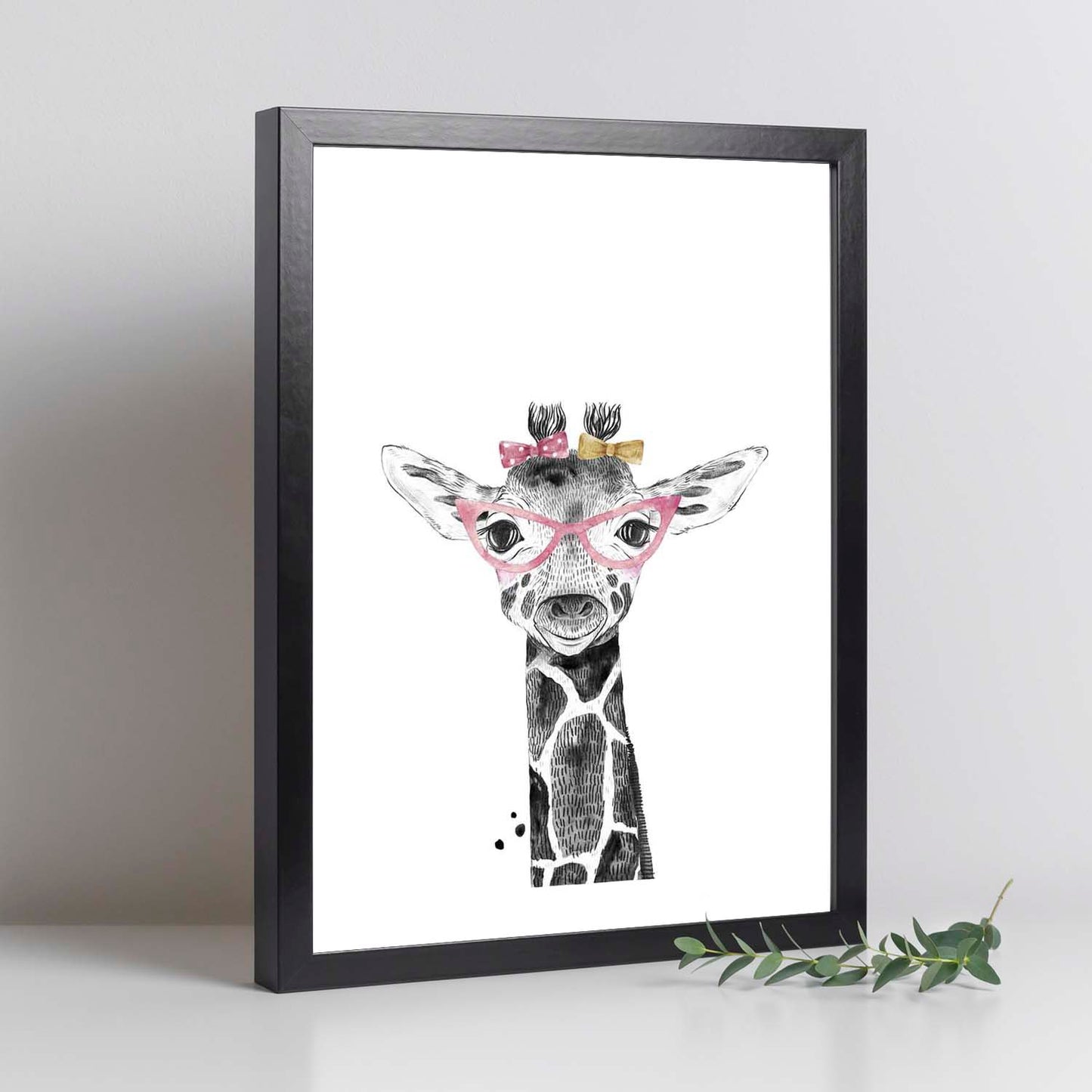 Lámina Girafa infantil con gafas poster animeles infantiles-Artwork-Nacnic-Nacnic Estudio SL