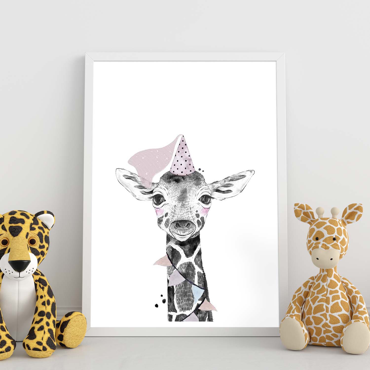 Lámina Girafa infantil de cumpleaños poster animeles infantiles-Artwork-Nacnic-Nacnic Estudio SL