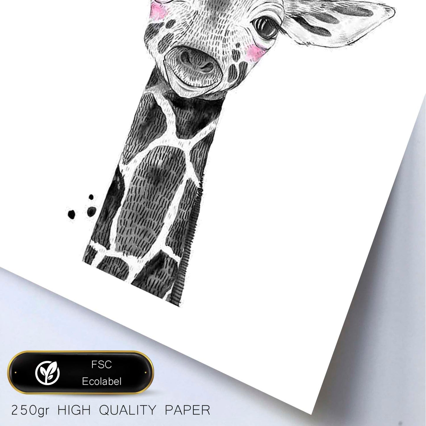 Lámina Girafa infantil poster animeles infantiles-Artwork-Nacnic-Nacnic Estudio SL