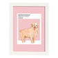 Lámina Golden Retriever. Pósters con ilustraciones de razas de perro en tonos cálidos y pastel.-Artwork-Nacnic-A3-Marco Blanco-Nacnic Estudio SL