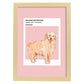 Lámina Golden Retriever. Pósters con ilustraciones de razas de perro en tonos cálidos y pastel.-Artwork-Nacnic-A3-Marco Madera clara-Nacnic Estudio SL