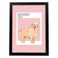 Lámina Golden Retriever. Pósters con ilustraciones de razas de perro en tonos cálidos y pastel.-Artwork-Nacnic-A4-Marco Negro-Nacnic Estudio SL
