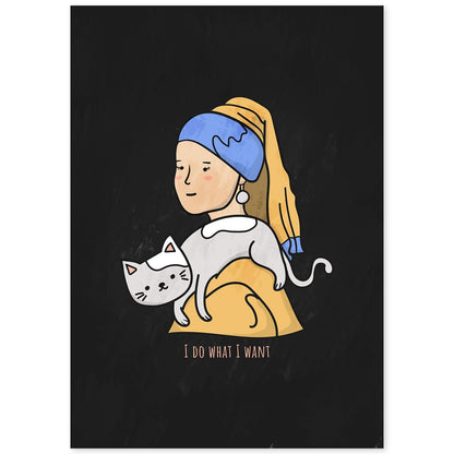 Lámina Hago lo que quiero. Pósters de gatos con divertidas referencias al mundo del arte.-Artwork-Nacnic-A4-Sin marco-Nacnic Estudio SL