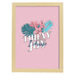 Lámina Hoy elijo alegría. Pósters con ilustraciones florales en tonos pastel.-Artwork-Nacnic-A4-Marco Madera clara-Nacnic Estudio SL
