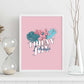 Lámina Hoy elijo alegría. Pósters con ilustraciones florales en tonos pastel.-Artwork-Nacnic-Nacnic Estudio SL