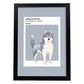 Lámina Husky siberiano. Pósters con ilustraciones de razas de perro en tonos cálidos y pastel.-Artwork-Nacnic-A3-Marco Negro-Nacnic Estudio SL