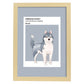 Lámina Husky siberiano. Pósters con ilustraciones de razas de perro en tonos cálidos y pastel.-Artwork-Nacnic-A4-Marco Madera clara-Nacnic Estudio SL