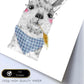 Lámina infantil Alpaca con pañuelo azul comiendo trigo Poster de animales en-Artwork-Nacnic-Nacnic Estudio SL