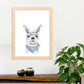 Lámina infantil Alpaca con pañuelo azul comiendo trigo Poster de animales en-Artwork-Nacnic-Nacnic Estudio SL