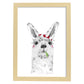 Lámina infantil Alpaca con panuelo rojo comiendo Poster de animales en-Artwork-Nacnic-A3-Marco Madera clara-Nacnic Estudio SL