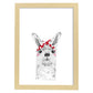 Lámina infantil Alpaca con pañuelo rojo en la cabeza Poster de animales en-Artwork-Nacnic-A4-Marco Madera clara-Nacnic Estudio SL
