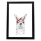 Lámina infantil Alpaca con pañuelo rojo en la cabeza Poster de animales en-Artwork-Nacnic-A4-Marco Negro-Nacnic Estudio SL