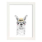 Lámina infantil Alpaca con sombrero de paja y gafas Poster de animales en-Artwork-Nacnic-A3-Marco Blanco-Nacnic Estudio SL