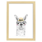 Lámina infantil Alpaca con sombrero de paja y gafas Poster de animales en-Artwork-Nacnic-A4-Marco Madera clara-Nacnic Estudio SL