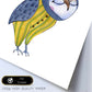 Lámina infantil Buho azul y amarillo Poster animales infantiles-Artwork-Nacnic-Nacnic Estudio SL